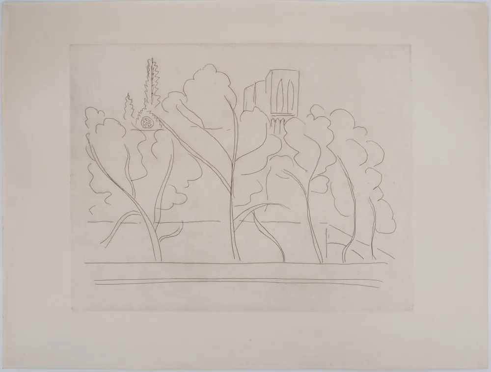 彫版 Matisse - Notre Dame à travers les arbres