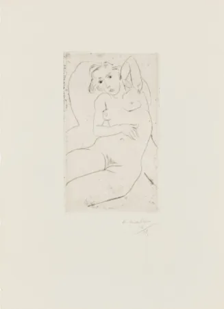 ポイントーセッシュ Matisse - Nu assis-les yeux noris