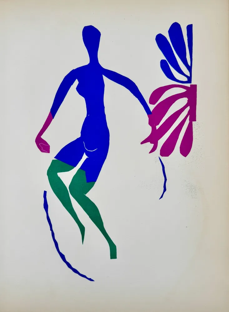 リトグラフ Matisse - Nu bleu aux bas verts 