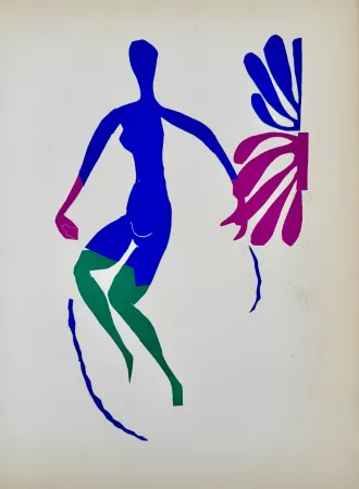 リトグラフ Matisse - Nu bleu aux bas verts 