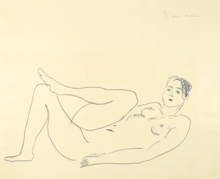 リトグラフ Matisse - Nu couché, jambe repliée - Étude de jambes