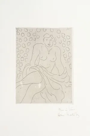彫版 Matisse - Nu drapé sur fond composé de cercles