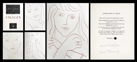 挿絵入り本 Matisse - P. Reverdy. VISAGES. 14 lithographies (1946)