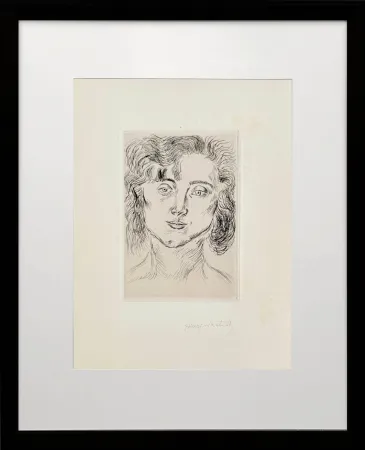 エッチング Matisse - Portrait of Marguerite Matisse