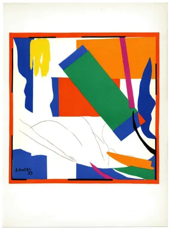 リトグラフ Matisse - SOUVENIRS D'OCÉANIE (1953). Lithographie d'après les papiers découpés. De luxe sur Arches.