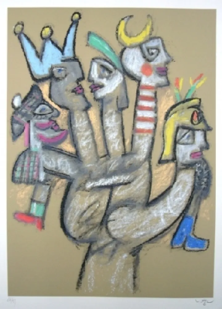 シルクスクリーン Matta - La main aux marionnettes 