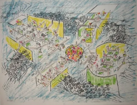 リトグラフ Matta - La température de la tête