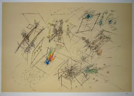 リトグラフ Matta - Le doute des trois mondes