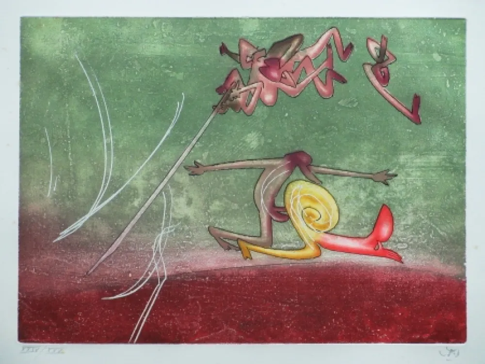 エッチングと　アクチアント Matta - Le sot à la perche