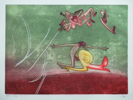 エッチングと　アクチアント Matta - Le sot à la perche