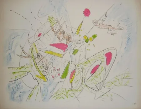 リトグラフ Matta - Le visage inférieur