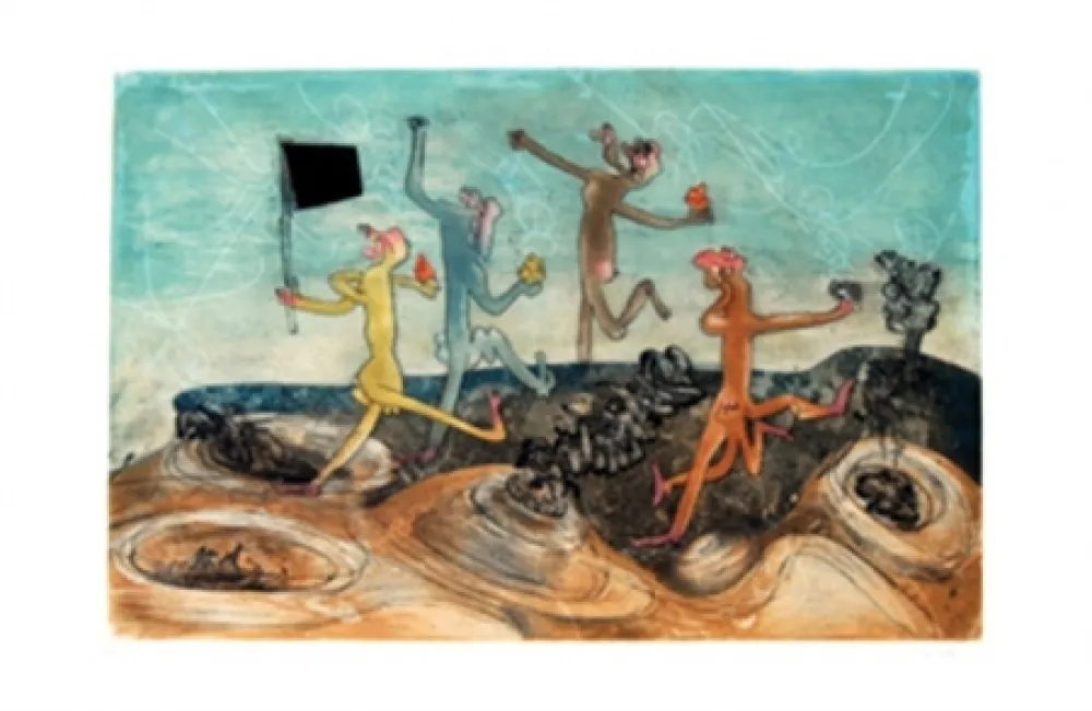 リトグラフ Matta - Les suissides