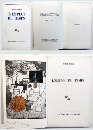 挿絵入り本 Matta - Michel Butor. L'EMPLOI DU TEMPS (1 des 40 avec l'eau-forte rehaussée de Matta) 1956