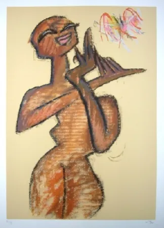 シルクスクリーン Matta - Nu debout