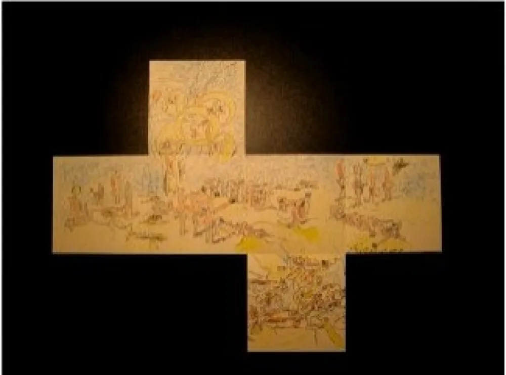 オフセット Matta - Projet pour un cube - Exposition Galerie Samy Kingel