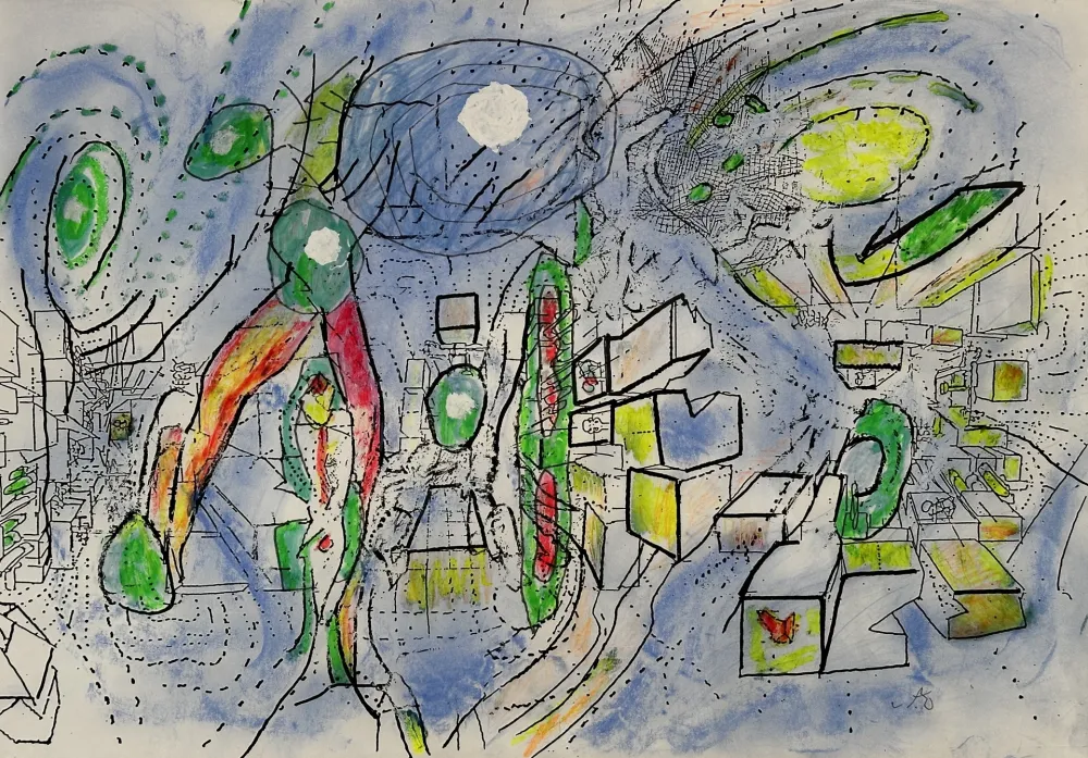 技術的なありません Matta - Sans Titre Drawing on Print