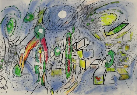 技術的なありません Matta - Sans Titre Drawing on Print