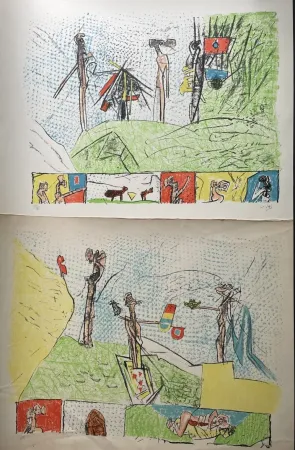 リトグラフ Matta - Utopiens aux soleil and Pan, ton io