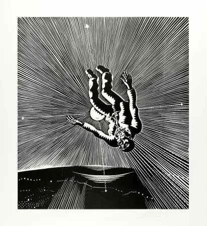 木版 Mattheuer - Hin ist er (He’s gone)