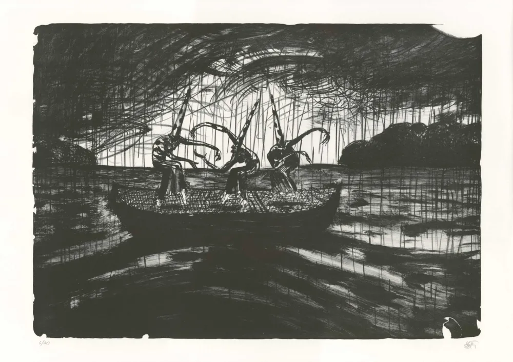 リトグラフ Mattotti - Tiepolo - La Barque