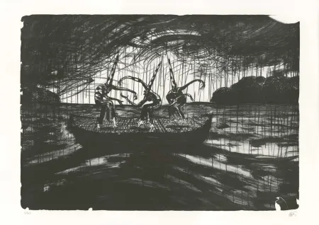 リトグラフ Mattotti - Tiepolo - La Barque