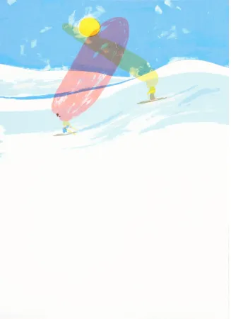 リトグラフ Mcdonald  - Ski Couple