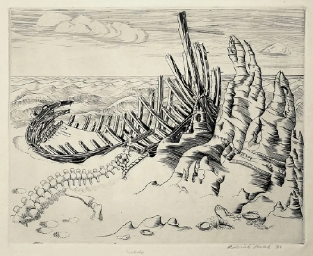 エッチング Mead - Wreck (Wreck on Shore; Wrecked Ship)