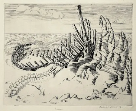 エッチング Mead - Wreck (Wreck on Shore; Wrecked Ship)