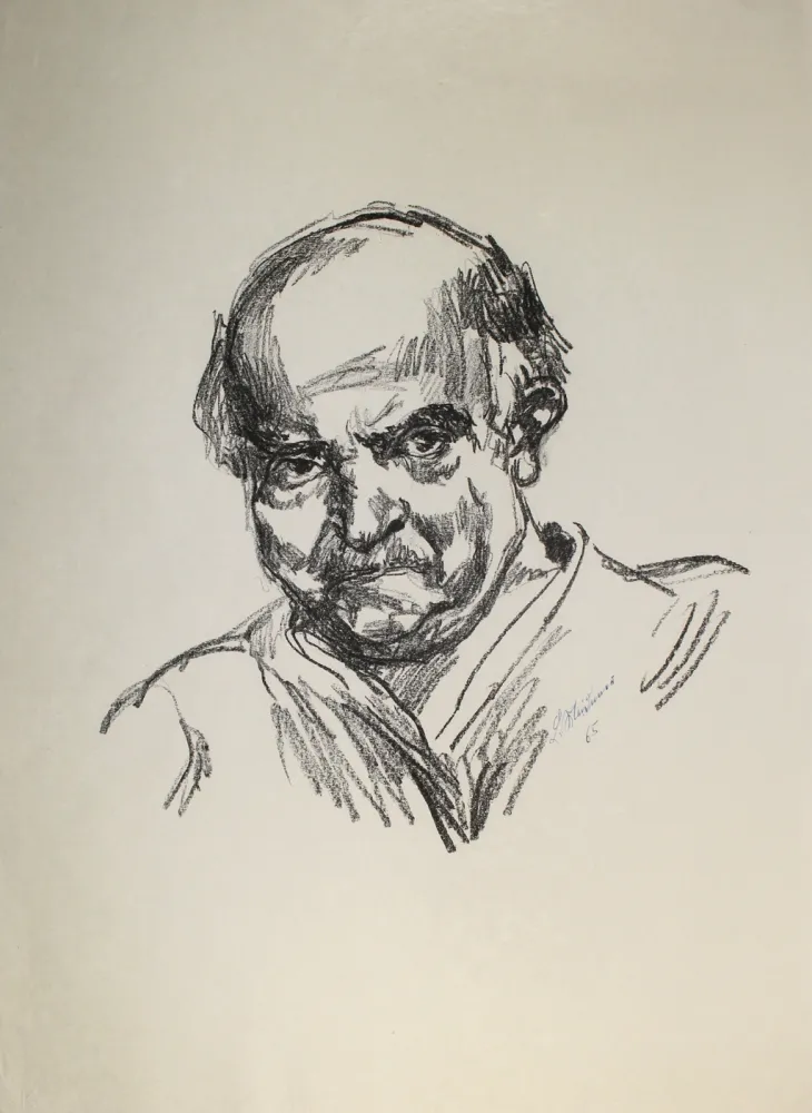 リトグラフ Meidner - Selbstbildnis nach links