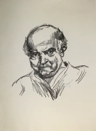 リトグラフ Meidner - Selbstbildnis nach links