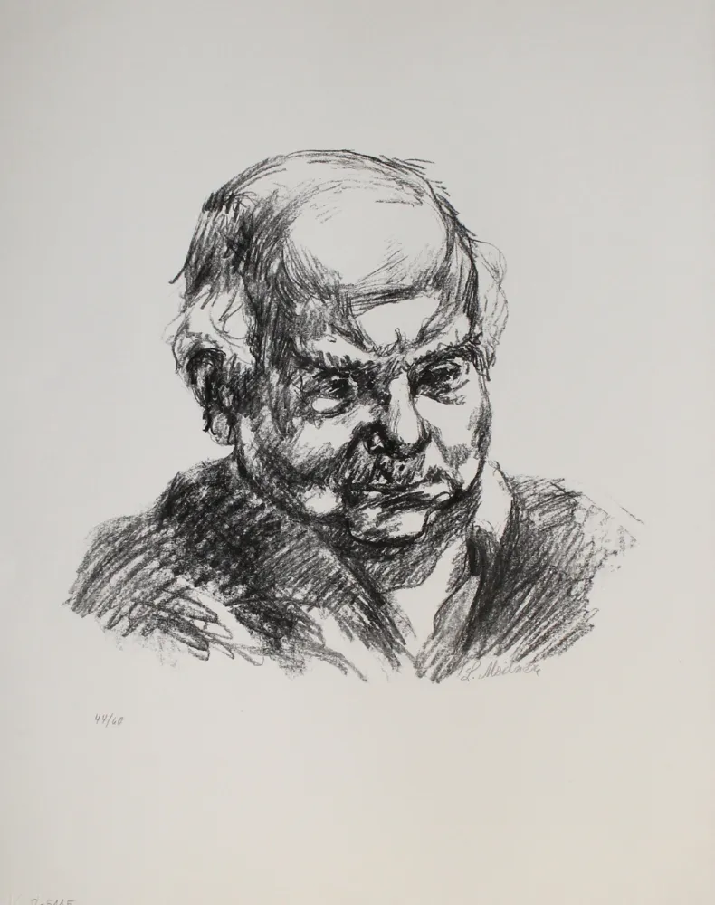 リトグラフ Meidner - Selbstbildnis nach rechts