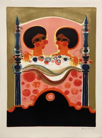 リトグラフ Menguy - La sieste