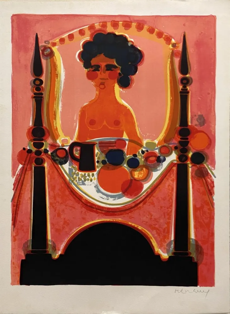 リトグラフ Menguy - Le déjeuner