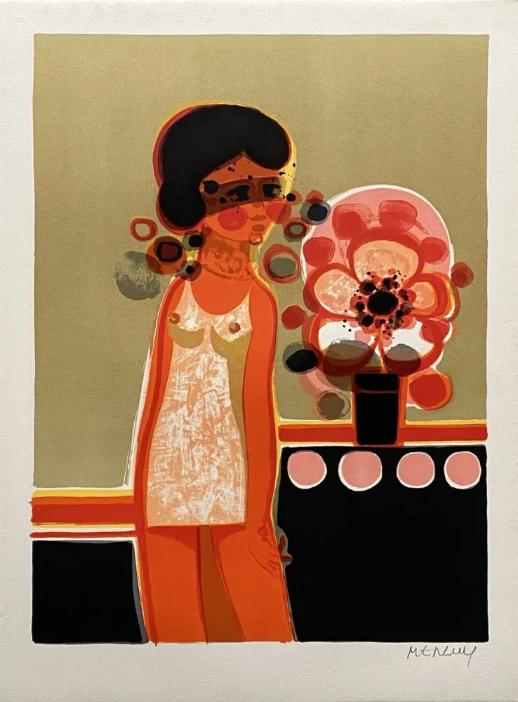 リトグラフ Menguy - Pensive