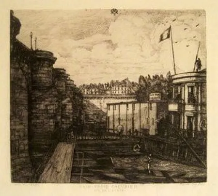 彫版 Meryon - Bain-Froid Chevrier