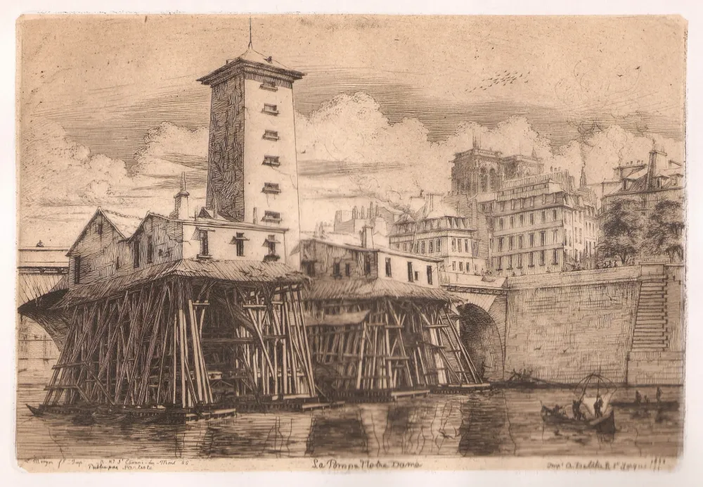 彫版 Meryon - La pompe Notre-Dame