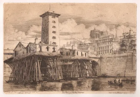 彫版 Meryon - La pompe Notre-Dame