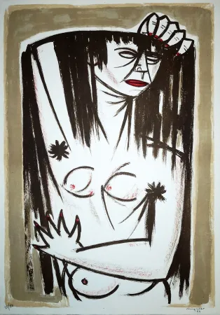 リトグラフ Migneco - Donna