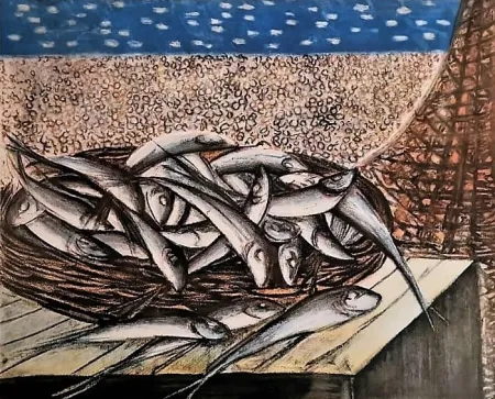 リトグラフ Migneco - Sardelle