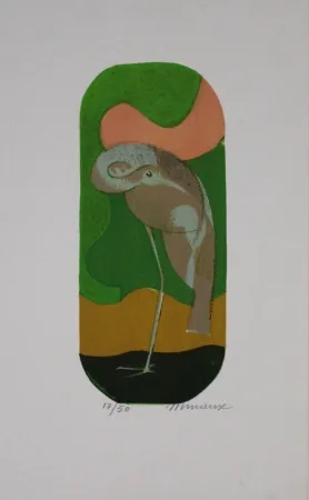 リトグラフ Minaux - L'échassier / Wading Bird
