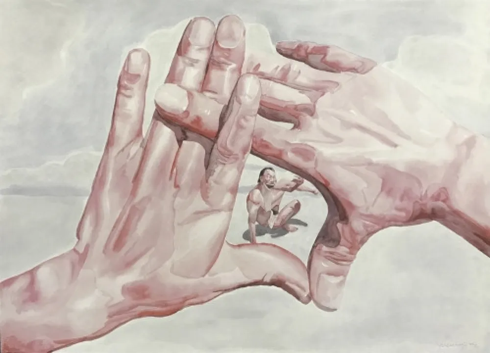 リトグラフ Minjun - Untitled (Smile-ism No. 9),