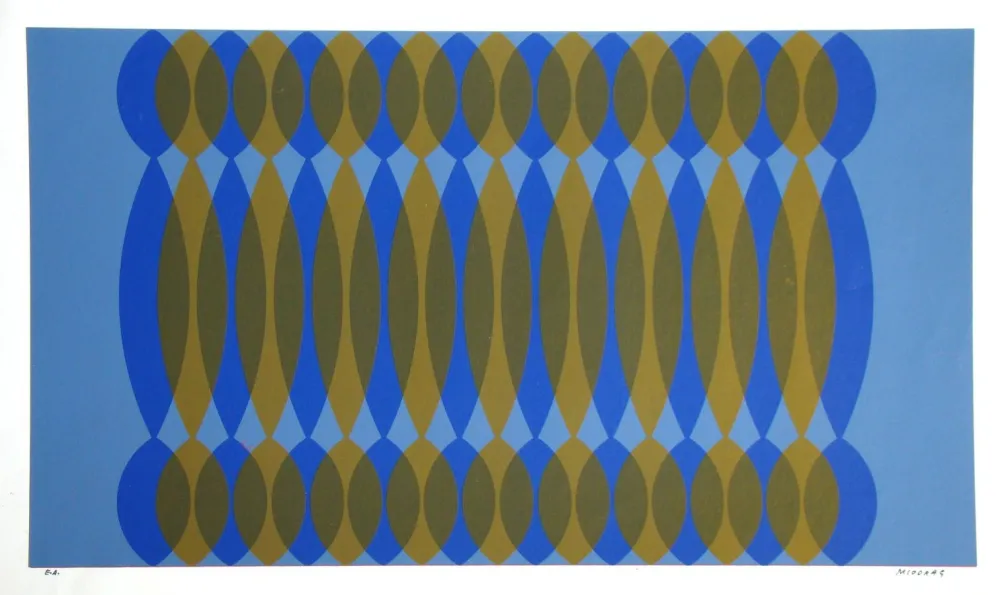 シルクスクリーン Miodrag - Composition Kinetic