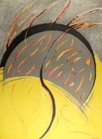 リトグラフ Miralles - Llamas / Flames