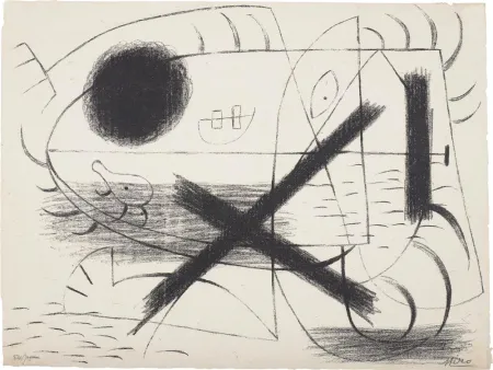 リトグラフ Miró - 1 (First Lithographic piece ever known)