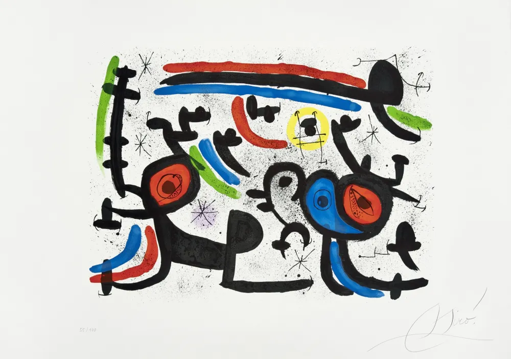 リトグラフ Miró - Amoureux et Luna Park II (Les)