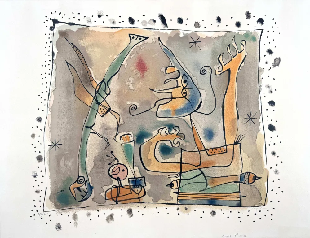 リトグラフ Miró - Après l'orage 