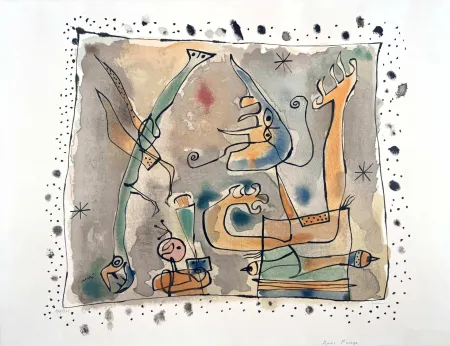 リトグラフ Miró - Après l'orage 