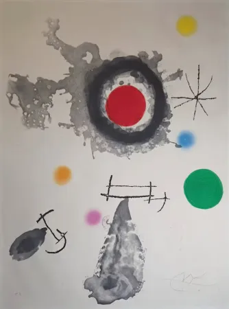 エッチングと　アクチアント Miró - Astre et Fumée (Star and Smoke)