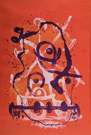 リトグラフ Miró - Chevauchée - Rouge Violet 