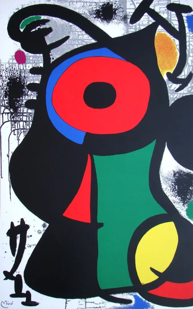 シルクスクリーン Miró - Composition abstrait